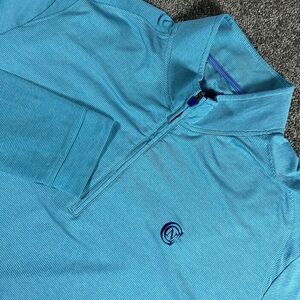 Johnnie-O Bert XL Performance 1/4 Zip Pullover Teal Blue Golf